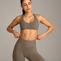 SoftMotion™ Bralette with Grey Logo | Moss Brown