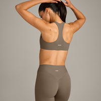 SoftMotion™ Bralette with Grey Logo | Moss Brown