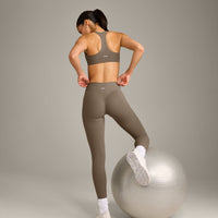 SoftMotion™ Bralette with Grey Logo | Moss Brown