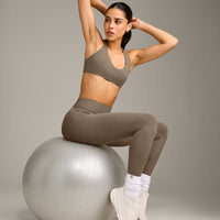 SoftMotion™ Bralette with Grey Logo | Moss Brown