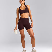 SoftMotion™ Bralette with Grey Logo | Plum Brown
