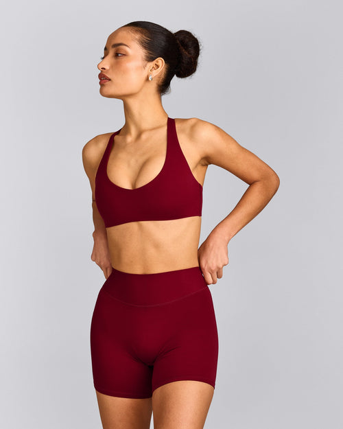 SoftMotion™ Bralette with Gray Logo | Ruby Red