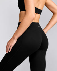 SoftMotion™ Flared Pants with Gray Logo | Black