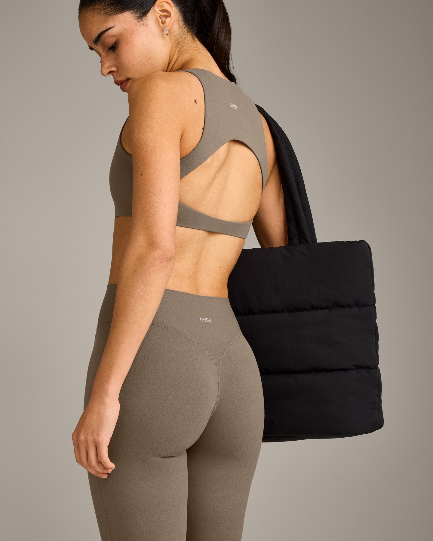 SoftMotion™ Flared Bottoms with Grey Logo | Moss Brown