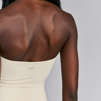 SoftMotion™ Strappy Halter Neck Tank Top with Built in Bra Shelf | Oatmeal