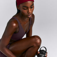 SoftMotion™ Headband with Gray Logo | Ruby Red