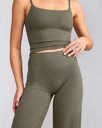 SoftMotion™ Straight Leg Bottoms with Grey Logo | Alpine Green