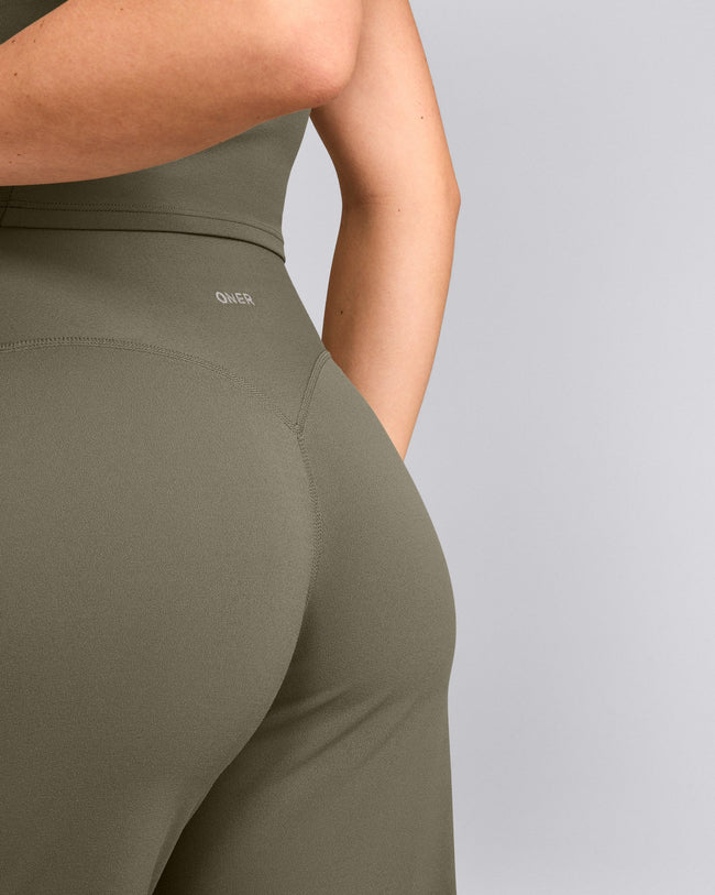 SoftMotion™ Straight Leg Bottoms with Grey Logo | Alpine Green
