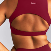 SoftMotion™ High Neck Sports Bra | Ruby Red