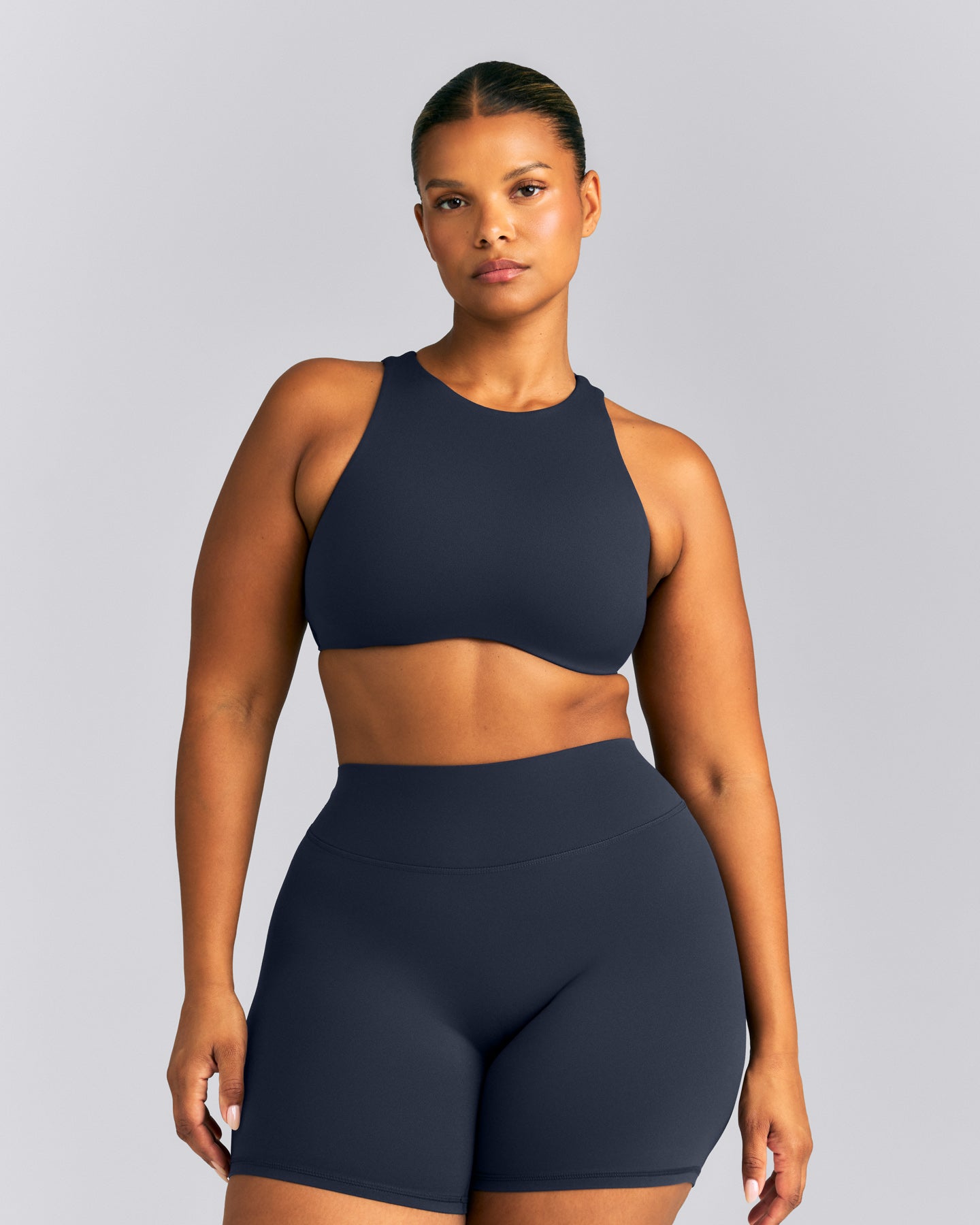 SoftMotion™ High Neck Sports Bra | True Blue