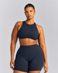 SoftMotion™ High Neck Sports Bra | True Blue
