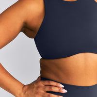 SoftMotion™ High Neck Sports Bra | True Blue