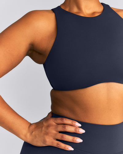 SoftMotion™ High Neck Sports Bra | True Blue