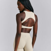 SoftMotion™ High Neck Sports Bra | Oatmeal