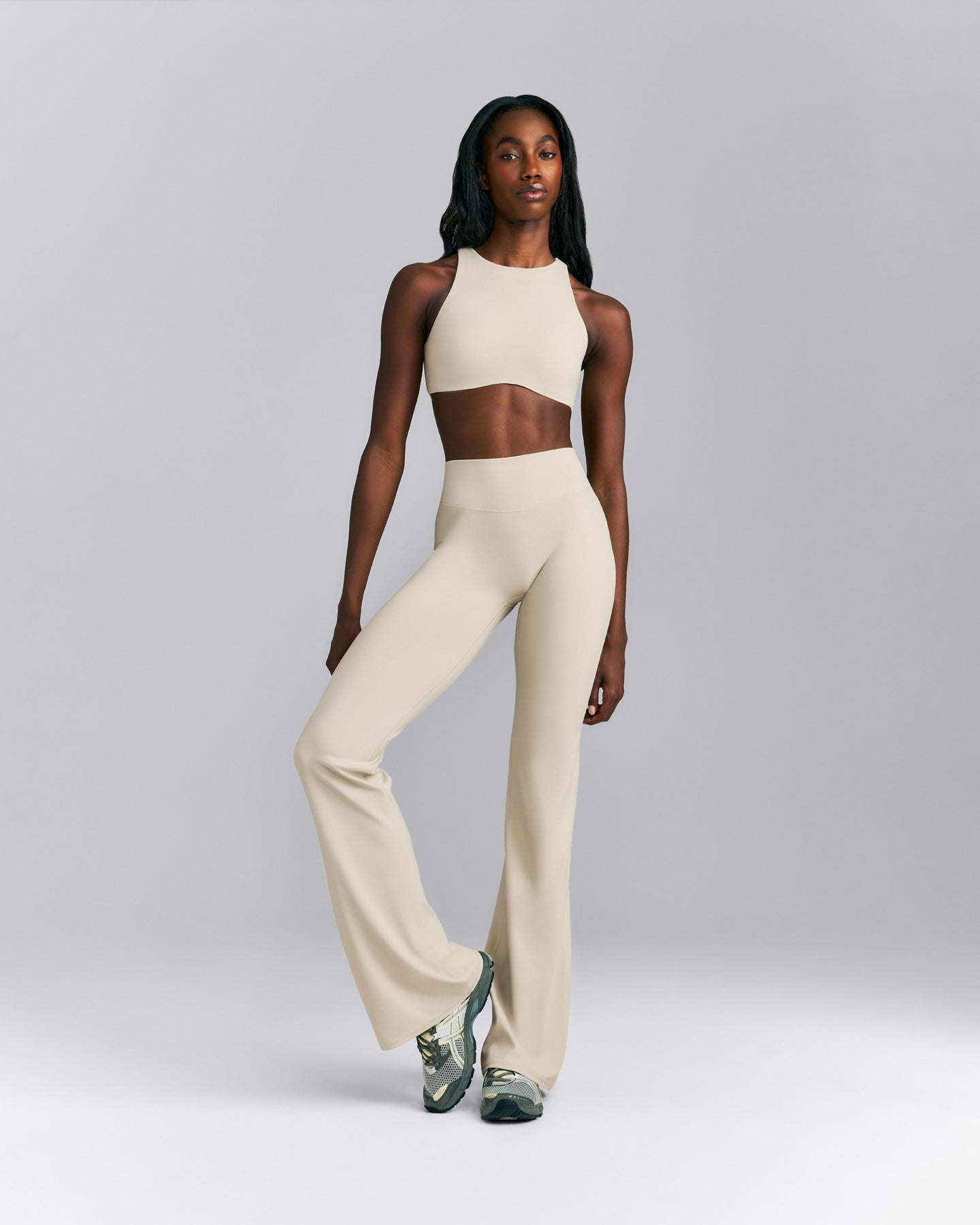 SoftMotion™ High Neck Sports Bra | Oatmeal
