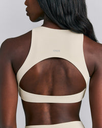 SoftMotion™ High Neck Sports Bra | Oatmeal
