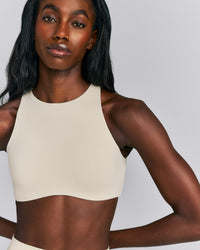 SoftMotion™ High Neck Sports Bra | Oatmeal
