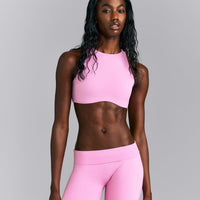 SoftMotion™ High Neck Sports Bra | Rose Pink