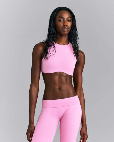 SoftMotion™ High Neck Sports Bra | Rose Pink
