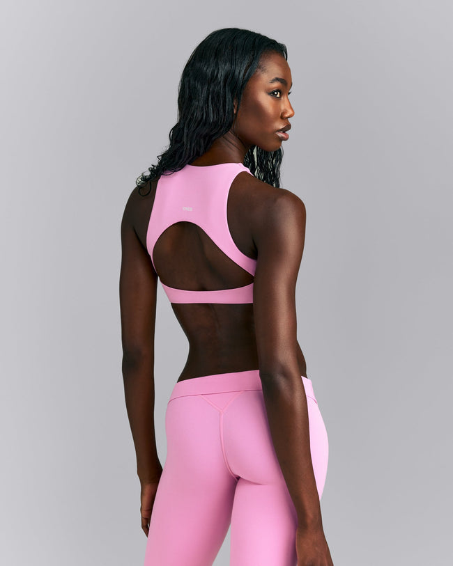 SoftMotion™ High Neck Sports Bra | Rose Pink