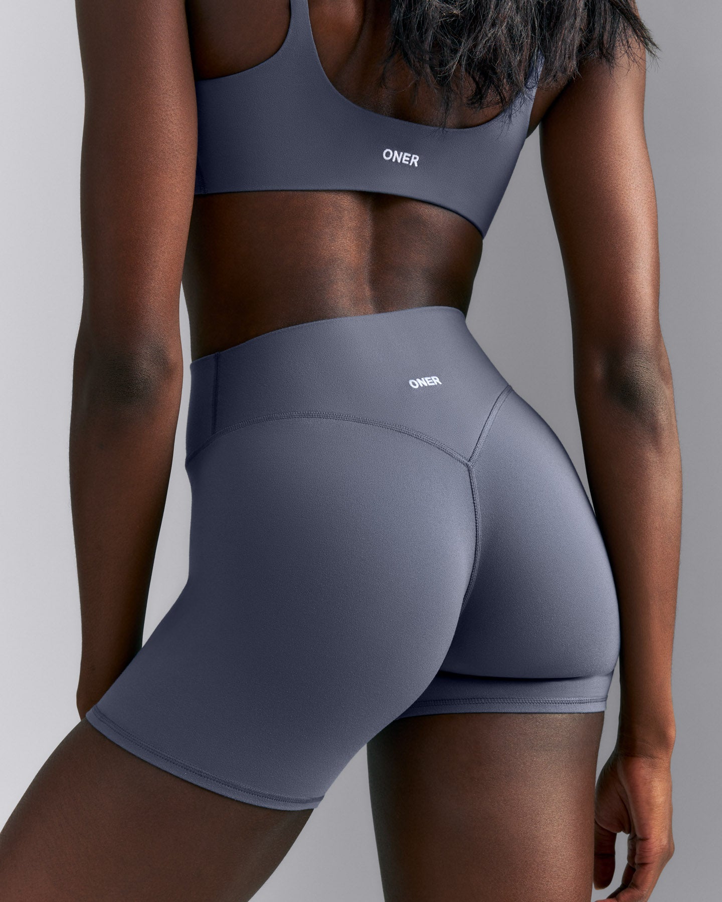 SoftMotion™ High Waisted Shorts 6" | Granite Blue