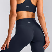 SoftMotion™ High Waisted Leggings with Grey Logo | True Blue