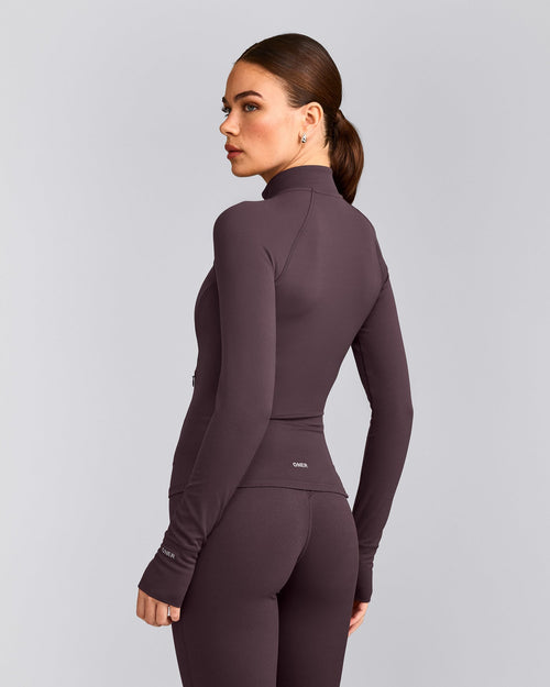 SoftMotion™ Jacket with Gray Logo | Dark Umber Brown
