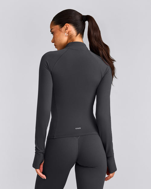 SoftMotion™ Jacket with Gray Logo | Coal