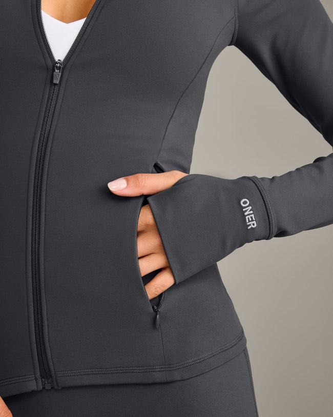 SoftMotion™ Jacket with Grey Logo | Coal