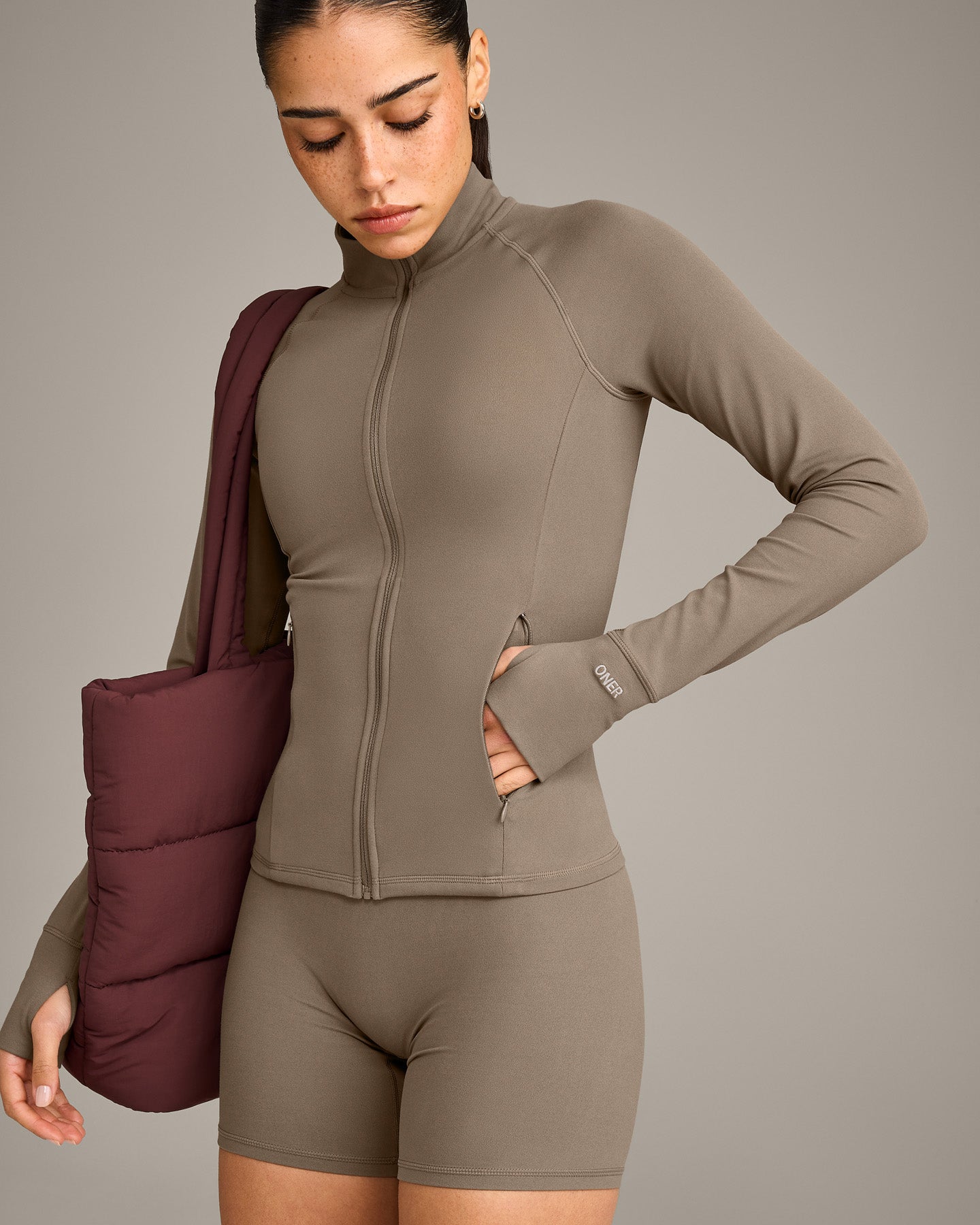 SoftMotion™ Jacket with Grey Logo | Moss Brown