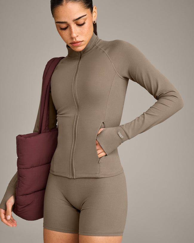 SoftMotion™ Jacket with Grey Logo | Moss Brown