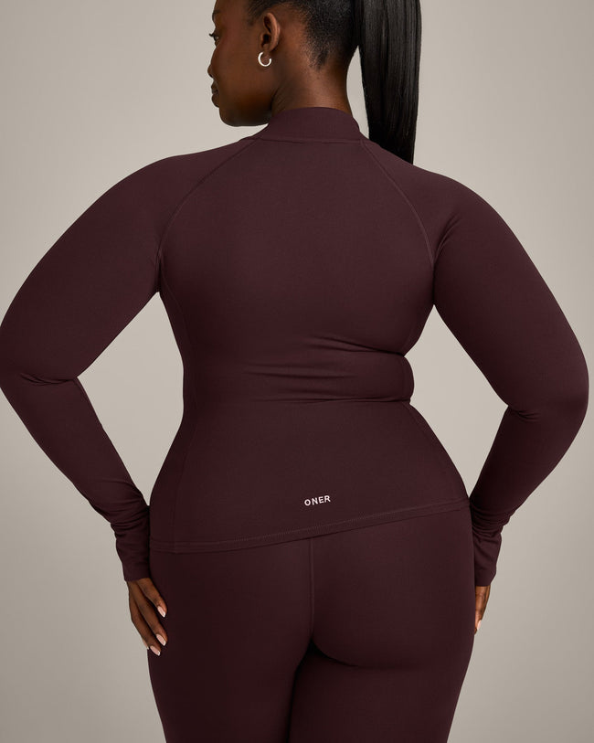 SoftMotion™ Jacket with Grey Logo | Plum Brown