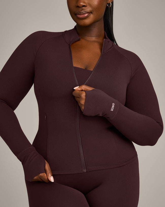 SoftMotion™ Jacket with Grey Logo | Plum Brown