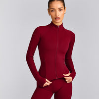 SoftMotion™ Jacket with Gray Logo | Ruby Red