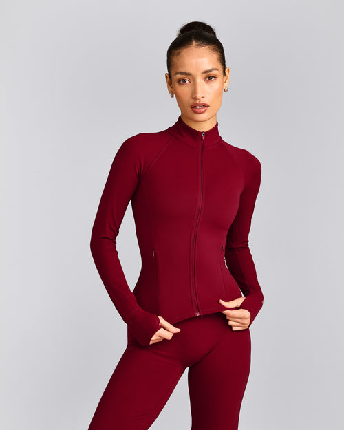 SoftMotion™ Jacket with Gray Logo | Ruby Red