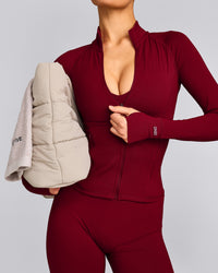 SoftMotion™ Jacket with Gray Logo | Ruby Red