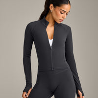 SoftMotion™ Mid Jacket with Grey Logo | Coal