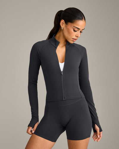 SoftMotion™ Mid Jacket with Grey Logo | Coal