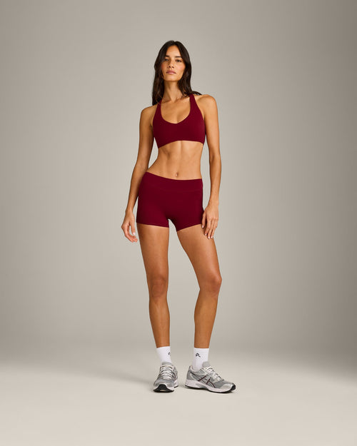 SoftMotion™ Mid Rise Shorts 4" New Branding | Ruby Red