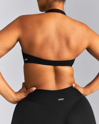 SoftMotion™ Minimal Halter Neck Bralette | Black