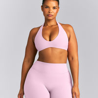 SoftMotion™ Minimal Halter Neck Bralette | Chalk Pink