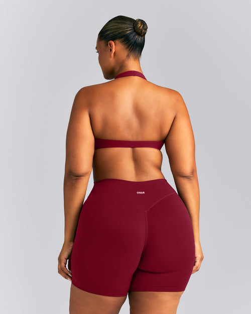SoftMotion™ Minimal Halter Neck Bralette | Ruby Red