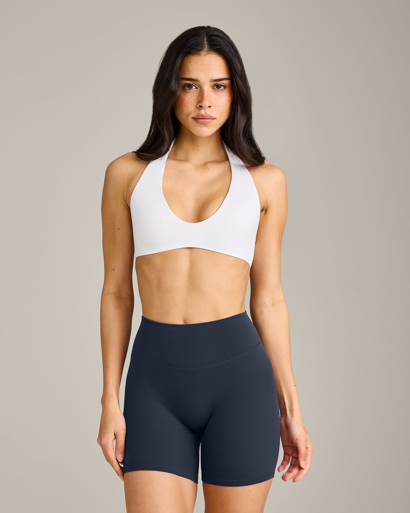 SoftMotion™ Minimal Halter Neck Bralette | White