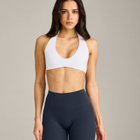 SoftMotion™ Minimal Halter Neck Bralette | White