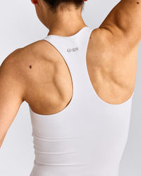 SoftMotion™ Racer Back Vest with Built in Bra Shelf | White