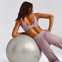 SoftMotion™ Scoop Back Bralette with White Logo | Dusty Purple