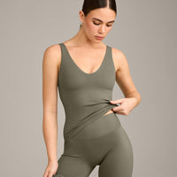 SoftMotion™ Scoop Neck Vest with Grey Logo | Alpine Green