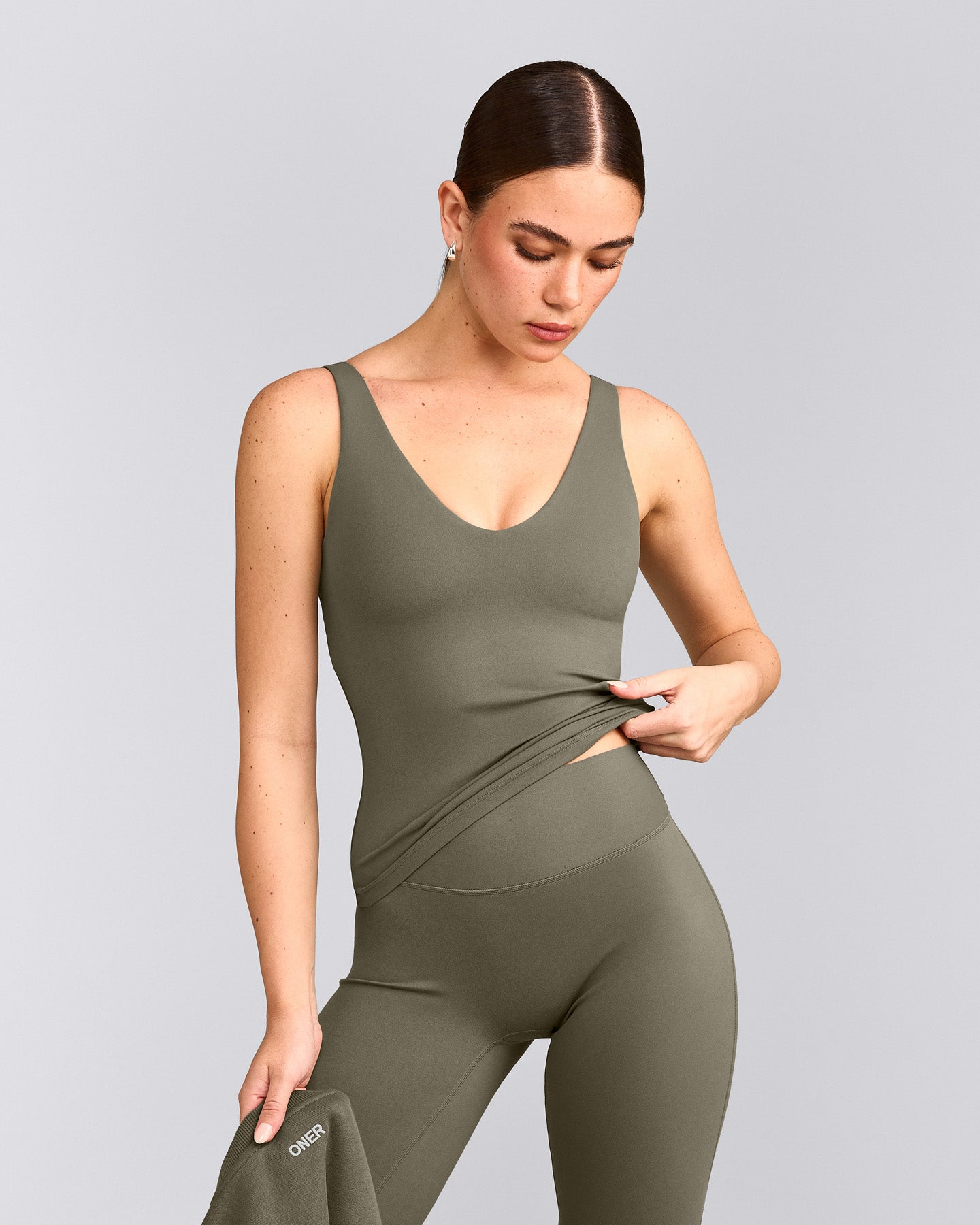 SoftMotion™ Scoop Neck Vest with Grey Logo | Alpine Green