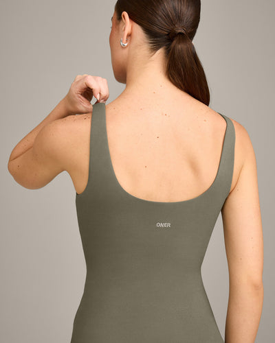SoftMotion™ Scoop Neck Vest with Grey Logo | Alpine Green