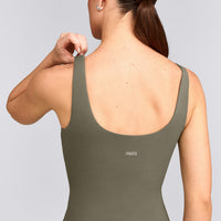 SoftMotion™ Scoop Neck Vest with Grey Logo | Alpine Green